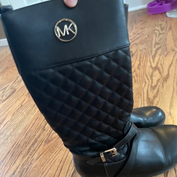 Girls Michael Kora Katy’s Black Quilted Riding Boots - Picture 3 of 7